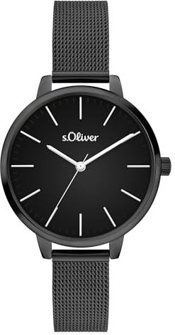 s.Oliver Damenuhr - 34 mm - Moderne, alltagstaugliche, analoge Armbanduhr mit Quarzwerk - 3 ATM wasserdicht - Kratzfestes Mineralglas - hoher Geschenkidee