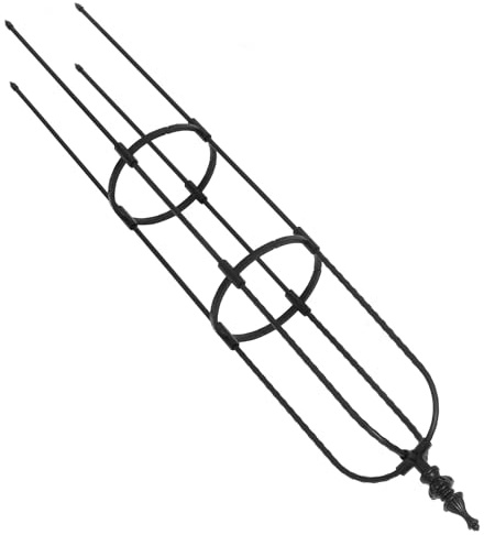 DECHOUS Rankgitter aus Metall 120cm für Kletterrosen und Tomaten 8mm Eisen Stabiles Gartengerüst mit Erdspieß Pflanzenstütze für Balkon und Garten Obelisk für Topfpflanzen
