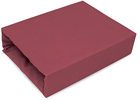 Best for Kids Spannbettlaken Spannbetttuch 100% Baumwolle Jersey in 22 Farben und 9 Größen (80x160, Bordeux)