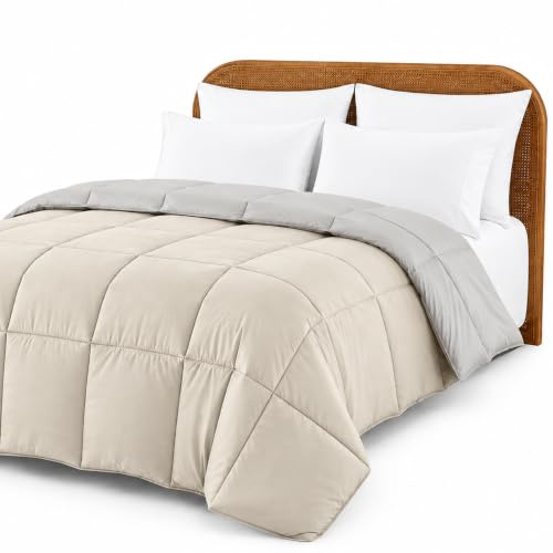 Modern Threads Down Alternative Reversible Comforter Ivory/Taupe Twin