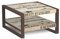 MASSIVMOEBEL24.DE | Factory Couchtisch aus Massivholz #125 | aus Mango-Holz & Eisen - Natur Bedruckt | 60x60 cm | im Industrial-Stil | Kaffeetisch Beistelltisch Sofatisch
