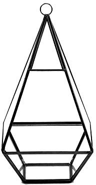 WGVI GET0610BK Glasvase, schwarz, Narrow Geo-Pylon