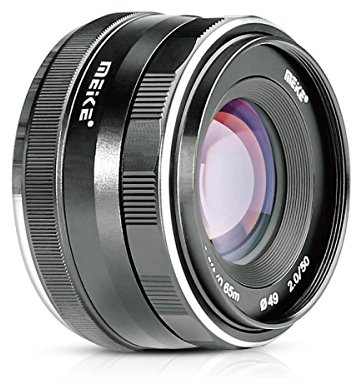 Meike 50mm f2.0 Obiettivo APS-C a grande apertura con messa a fuoco manuale compatibile con la fotocamera mirrorless Sony E Mount A6400 A5000 A5100 A6000 A6100 A6300 A6500 A6600