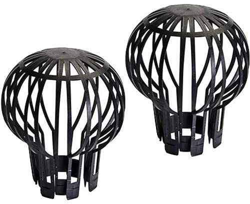 2X Weatherproof/Outdoor Downpipe Gutter Balloon Guard– Roof Drain Block Clogg Cover – Garden Debris, Moss & Leaves Guttering Protection - Loops