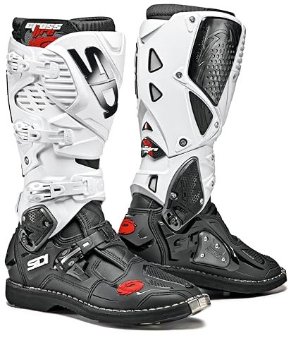 SIDI Crossfire 10 - Stivali da Moto Unisex , Multicolore (Nero / Bianco ), 47 EU