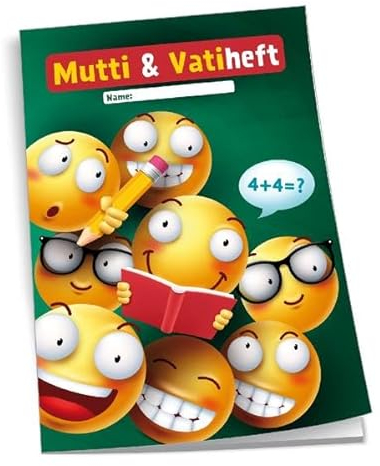 Trötsch Mutti und Vatiheft Smile School: A6, 48 Seiten liniert mit Klarsichtumschlag