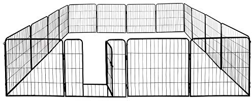 Petigi Welpenauslauf, Freilaufgehege aus pulverbeschichtetem Stahl, zusammenklappbar, Maschenweite 47 mm, inklusive Befestigung zur Verwendung im Garten, Größe (B x H):80 x 60 cm (16x)