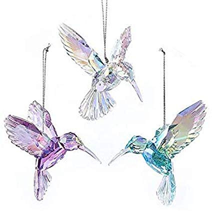 Baumschmuck Kolibri, 3er Set - Baumkugel Vogel, Weihnachtsdeko, Christbaumkugel
