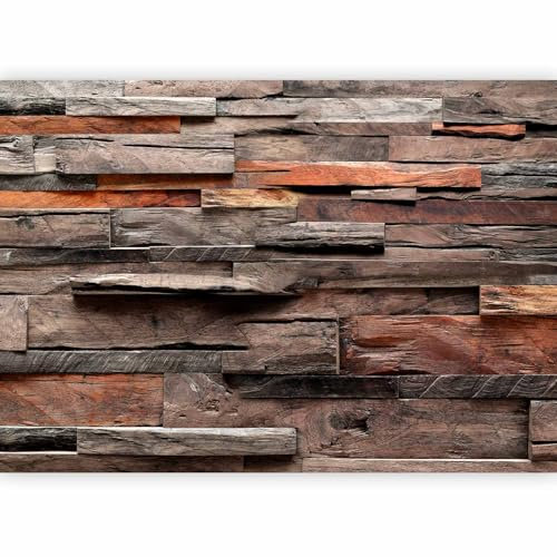 murando - Papier peint panoramique artistique 350x256 cm - Revêtement mural décoration chambre salon - Design moderne - Gris marron - Fond vintage de texture rustique en bois brun f-A-0597-a-b