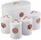 Cooks Professional 5 Piece Tea Coffee Sugar Bread & Biscuit Cannister Set | Labelled Storage Tins | Containers with Airtight Lids | Canisters for Kitchen Accessories & Essentials | White & Copper