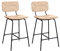 Tabourets de Bar Îlot Central Corde tressée et Métal - Coloris Naturel TIDRA | Lot de 2