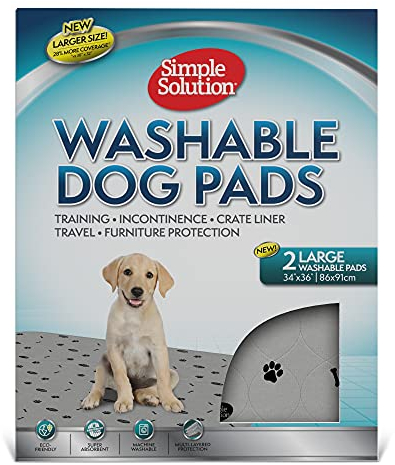 Simple Solution Waschbare Trainings- und Reise-Hundekissen, wiederverwendbare Hundekissen, saugfähig und geruchshemmend XXL, 2er-Pack