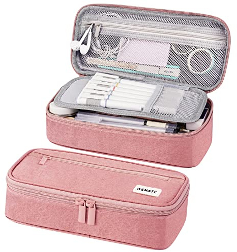 WEMATE Federmäppchen Federtaschen Mäppchen Etui Stifte 5 Fach, Große Kapazität Pencil Case Großes Federmäppchen Tasche Halter Schreibwaren Zippered Desk Organizer
