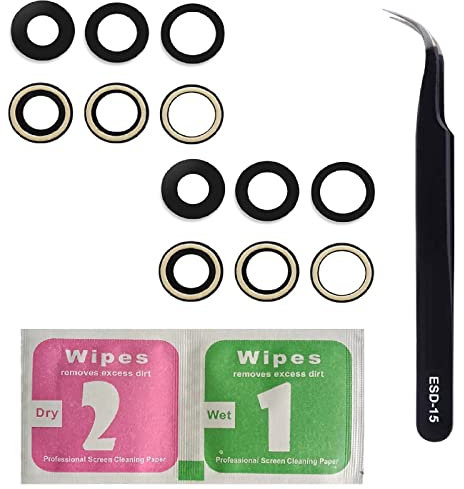 iReplaceParts Pack of Two Camera Lens For iPhone 11 Pro Max Rear Camera Glass Lens With Adhesive Replacement Kit With ESD-15 Tweezers and Wet & Dry Screen Wipe Pack (For iPhone 11 Pro Max (6.5))