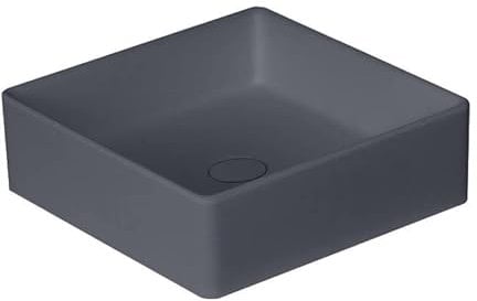 StoneArt Waschbecken Mineralguss Aufsatzwaschbecken Waschtisch Handwaschbecken Waschschale für Bad und GÄSTE WC LC110 40x40cm beton-grau matt