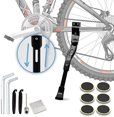 VELO ELEMENTS Fahrradständer 24-28 Zoll, Höhenverstellbarer Fahrrad Seitenständer, Universal Bike Stand für Mountainbike, Rennrad, Trekking-Rad
