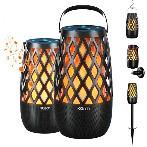 IXTECH Cassa Bluetooth Potente da Esterno, Cassa Bluetooth Portatile, Speaker Bluetooth Con Luci a LED, Altoparlante Bluetooth Portatile Impermeabile per Esterni, Patio, Prato, Cassa Bluetooth Doccia