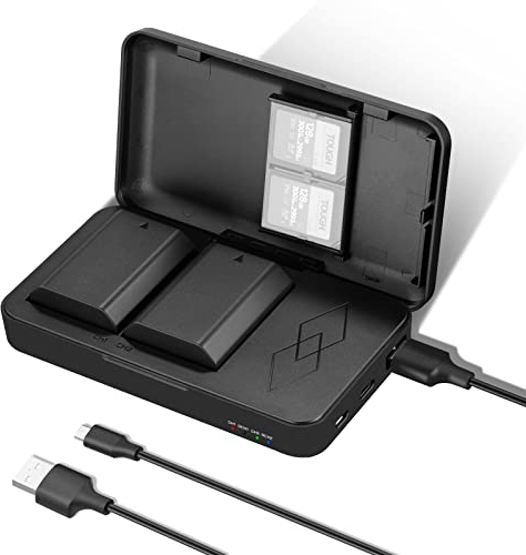 NEEWER 2280mAh NP-FZ100 Ersatzakku 2er Pack mit USB Zweikanal Ladegerät, kompatibel mit Sony ZV-E10II A9III A7CII ZV-E1 A7III A7IV FX3 FX30 A6700 A1 A7C A7CR A7RIV A7RV A7SIII A9II
