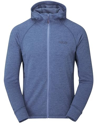Rab Men's Nexus Hoody - Full-Zip Lightweight Fleece Jacket for Trekking & Climbing - Denim - X-Large
