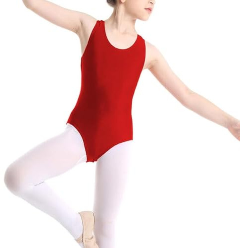 Prime fashions Body da bambina, per scuola, sport, danza, danza, ginnastica, senza maniche