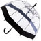 ThreeH Klare Kuppel Regenschirm Winddicht Leichte Transparente Blasenoberfläche Automatische Open Stick Regenschirm für Hochzeitsfeier, Schwarz