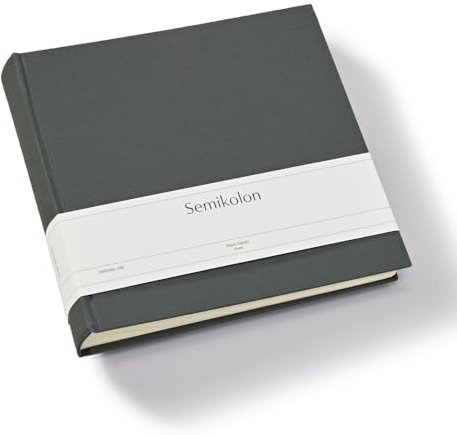 Semikolon 370102 Foto-Album Classic Event - 24 x 23 cm - 60 Seiten cremefarben, für ca. 60 Fotos - lava stone grau