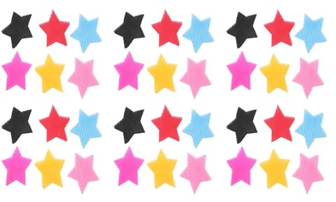 36 Stück Haar-Pony-Aufkleber-Pad, Sternform, Fransen, fester Aufkleber, Patch, Haarfransen-Pflegewerkzeug Make-up-Zubehör Pony fester Pfosten
