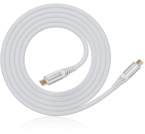CAKOBLE Cable USB C a USB C 1.5m,USB 3.2 Gen2*2 Cable Tipo C,20 Gbps 100W Cable Carga Rapida,4K @ 60Hz de Transmisión de Vídeo Para Ordenadores Portátiles,Monitores,Dispositivos USB C.Blanco