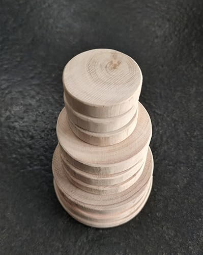Miller Holz Baumscheiben - 10 Holzplättchen zum Basteln - Nachhaltig & Handgefertigt - vielseitig einsetzbare Holzuntersetzer - Holzscheiben rund Deko Holzbrett (Gemischt)