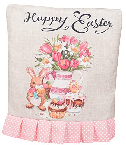 MAGICLULU Stuhlhusse Hase Stuhlhussen für Ostertisch Stuhlschutz stühle Geschenke schützende Stuhlabdeckung osterstuhl dekor Haushalt Rückenlehne Stuhlrückseite Dekorationen Polyester