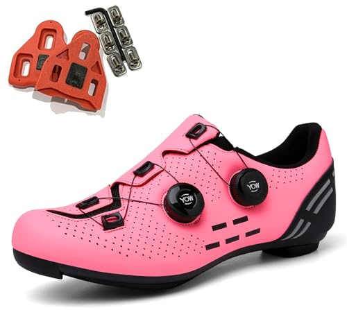 SDEQA Chaussures Cyclisme Femmes Chaussures de vélos de Route Intérieur/Extérieur compatibles avec Look Delta SPD SPD-SL Chaussures de Vélo
