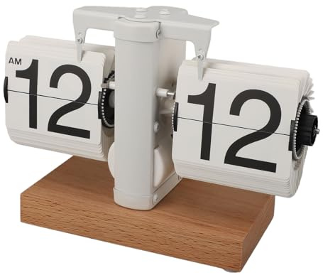 banapoy Flip-Tischuhr, 12H Metalluhr im mechanischen Stil mit automatischem, digitalem Umblättern, Vintage Retro-Büro-Klappuhr Wohnkultur, Flip-Uhr, Cooles Tech- für Männer,