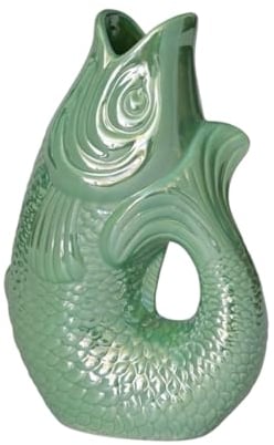Pad Monsieur Carafon - Vase en forme de poisson - Pichet - Pichet - Sculpture poisson - Taille S - Capacité : 1,2 l - Dimensions : 9,7 x 16,5 x 25 cm (menthe arc-en-ciel)