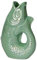 Pad Monsieur Carafon, Fisch -Vase/Krug/Kanne/Skulptur Fisch, Größe S, Fassungsvermögen 1,2 Liter, Größe 9,7 x 16,5 x 25cm (Rainbow Mint)