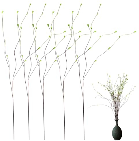 eurNhrN Pussy Willow Branches Artificial, 5PCS 51.2 inch Pussy Willow Twigs Tall Vase, Decorative Twisted Willow Branches for Centerpiece Home Wedding Office Decor Artificial Plants