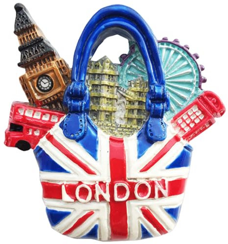 Imán 3D de Londres Inglaterra para nevera, recuerdo turístico, adhesivo magnético pintado a mano