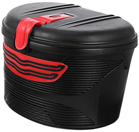 Sosoport Elektrischer Fahrradkorb Vorne Mit Rahmenschloss Großer Wasserdichter Aufbewahrungskorb Für Mountainbikes Stabiler Kunststoffkorb Mit Deckel Für Schule Freizeit Und Outdoor Rot