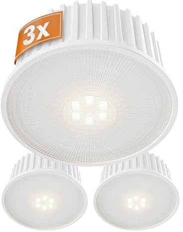 MATO 3x LED Modul 230V 5W extra flach 50mm x 22mm, 3000K warmweiß, 470lm, CRI 90, LED Leuchtmittel GU10 MR16 Ersatz für Einbaustrahler, Aufbauspot und Deckenspots