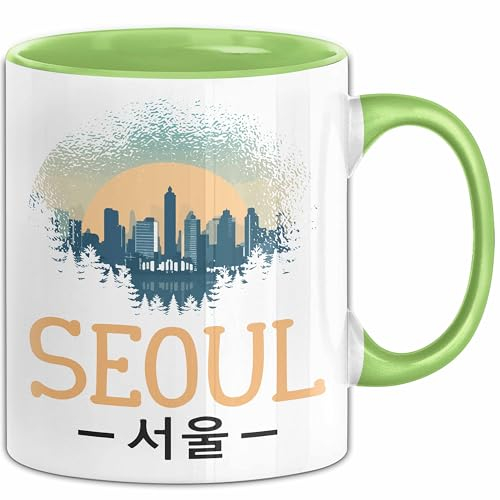 Seoul Tasse Geschenk Südkorea South Korea Kpop Kaffee-Becher (Grün)