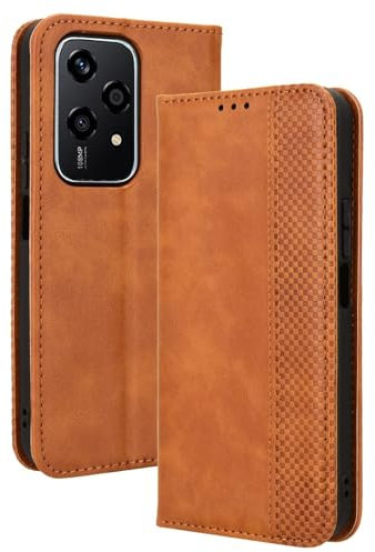 COMAKU Coque Honor 200 Lite 5G, Etui Portefeuille, Housse Folio en Cuir de Protection pour Honor 200 Lite 5G - Marron