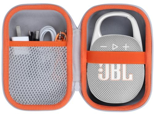 Lebakort Hart Reise Schutz Hülle Etui Tasche für JBL Clip 5 /JBL Clip 4 / JBL Clip 4 Eco Tragbare wasserdichte Bluetooth Lautsprecher (Weiß)