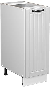 Vicco Apothekerschrank Fame-Line, Medizinschrank für die Küche, Weiß Landhaus/Weiß, 30 cm, AP Eiche