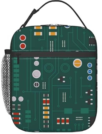 XDVPALNE Circuito Electrónico Con Diodos, Bolsa de almuerzo duradera, bolsa más fresca reutilizable, bolsa de asas aislada para lonchera