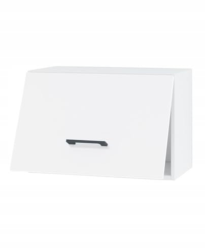 Hängeschrank Küche 50 cm - Kompakter Oberschrank mit Klapptür - praktischer Stauraum - hochwertige Möbelplatte - einfacher Selbstmontage - ideal für kleine und große Küchen (weißes Acryl glänzend)