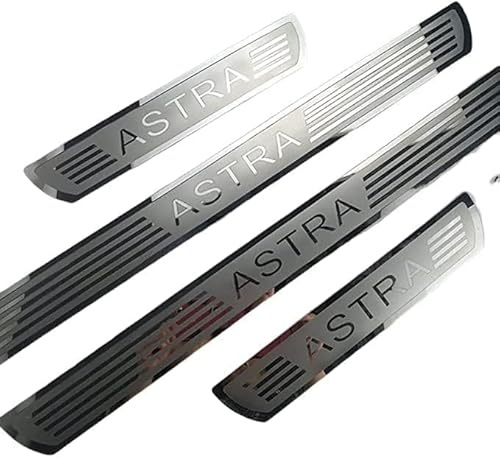 ACRUZ 4 Edelstahl Tür Einstiegsleisten für Opel Vauxhall Astra G H J K GTC 2010-2020, Anti Scratch Türschweller Schutz Leisten Einstiegsleisten Kratzschutz