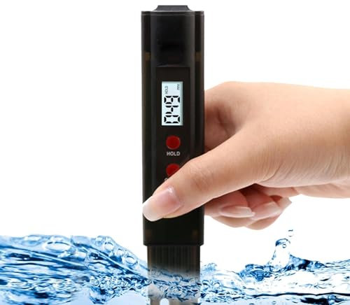 Tester digitale per la durezza 'acqua, lettura istantanea, gamma 0-0 ppm, kit di test 'acqua con precisione del 2% e blocco dati, tester 'acqua per acqua potabile, , Ro