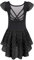Arshiner Ballettkleidung Mädchen Baumwolle Ballettkleid Schwarzer Schmetterling Balletttrikot Kurzarm Tanzkleid Tanzbody mit Chiffon Rock Tütü 140/5-6 Jahre