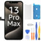 LL TRADER Screen Replacement for iPhone 13 Pro Max 6.7 LCD Retina FHD Display COF Touch Screen Digitiser with Repair Tool Kits, Waterproof Tape, Screen Protoctor
