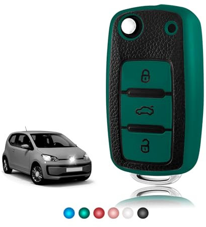 TOOMUME Schlüsselhülle TPU Lederstruktur, Autoschlüssel Hülle Schlüsselcover Passt für VW Volkswagen Golf 4/5/6 Multivan T5 Polo Up Caddy Beetle Sharan Jetta Bora Seat Ibiza Skoda Fabia