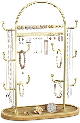 niffgaff Présentoir à Bijoux Doré Rangement Bijoux Porte Porte Boucle D'oreille Porte Bracelet Collier Arbre